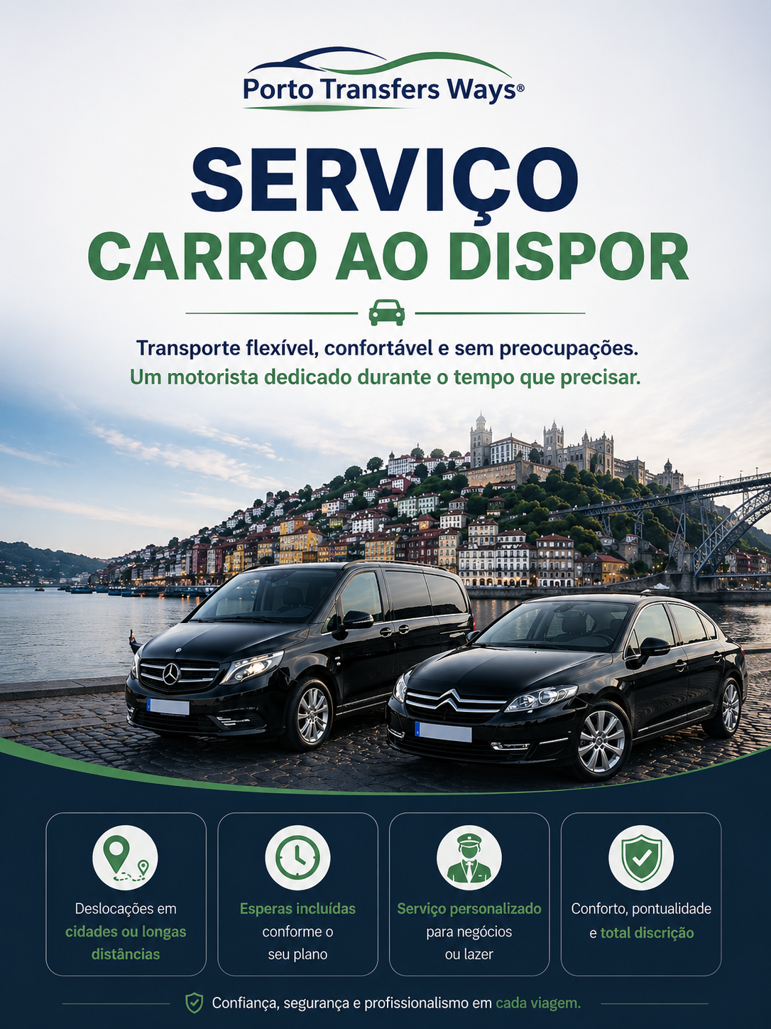 Serviço Carro ao dispor no Porto desde 100€